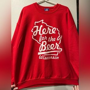Here For the Beer Wisconsin Crewneck